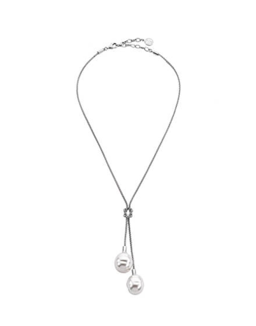 Jewelry MAJORICA Pearl Chain Necklaces | Necklace Tender Silver With White Barroque Pearls