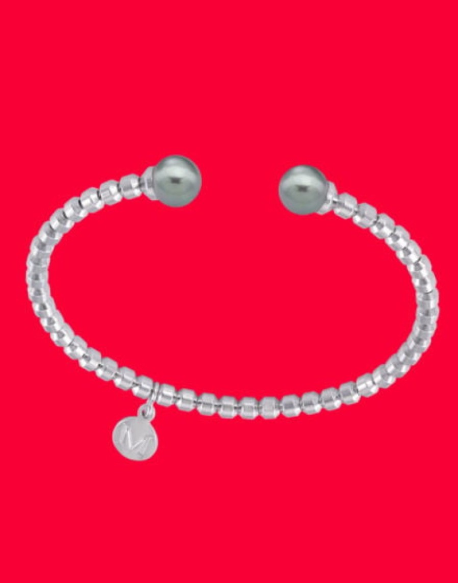 Jewelry MAJORICA Bangle Bracelets | Steel Bangle Carmen With Gray