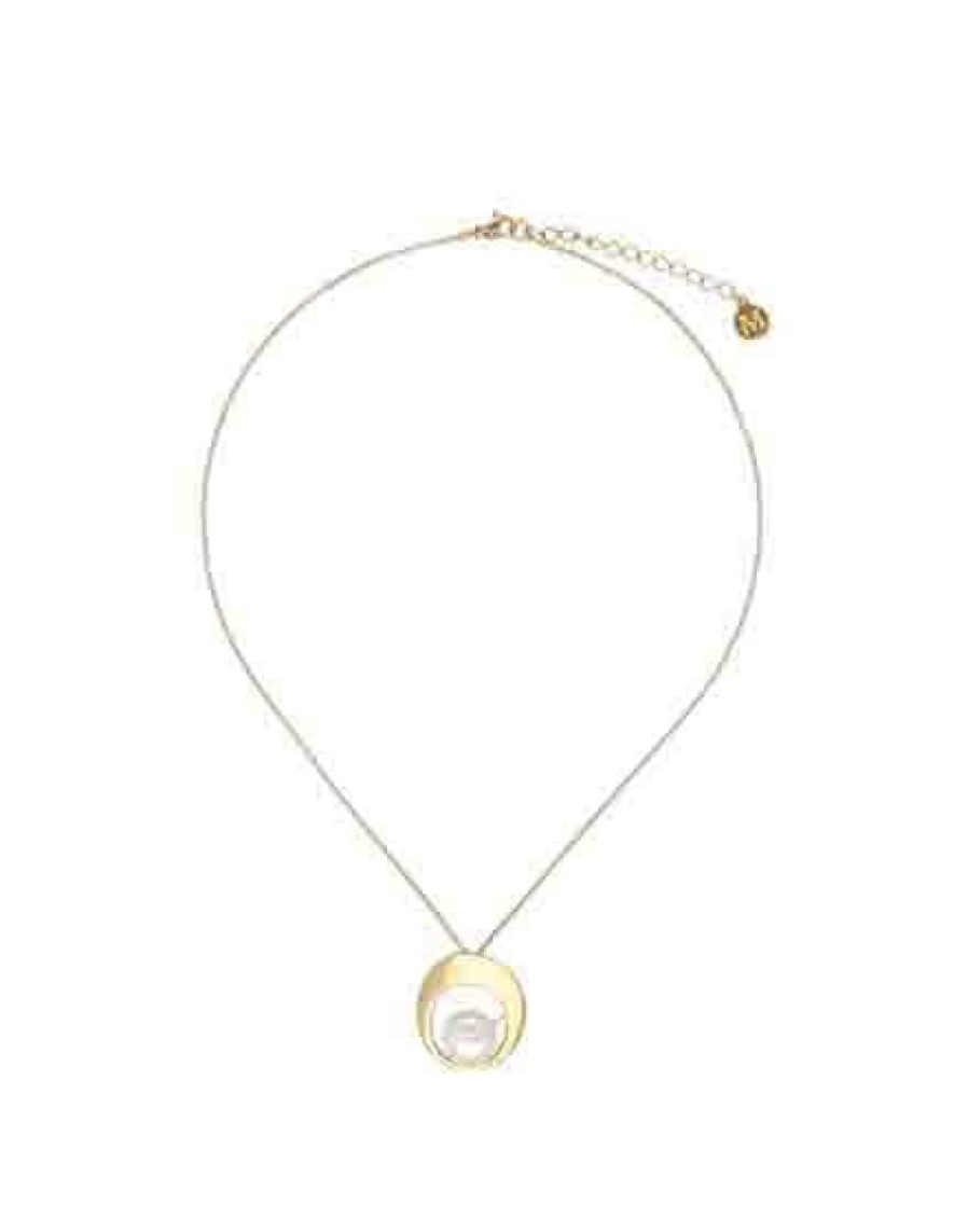 Jewelry MAJORICA Pendants With Chain | Petra Pendant With Pearl And Gold Steel Chain